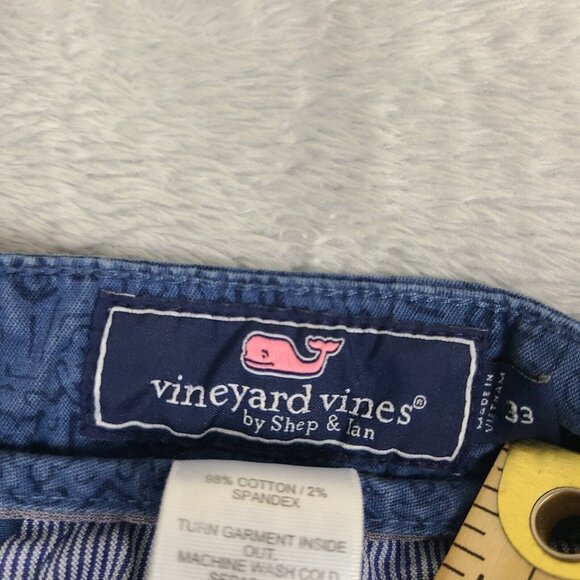 Vineyard Vines Mens 33 Hibiscus Border Dbay 7” Island Stretchy Casual Shorts - Picture 2 of 8